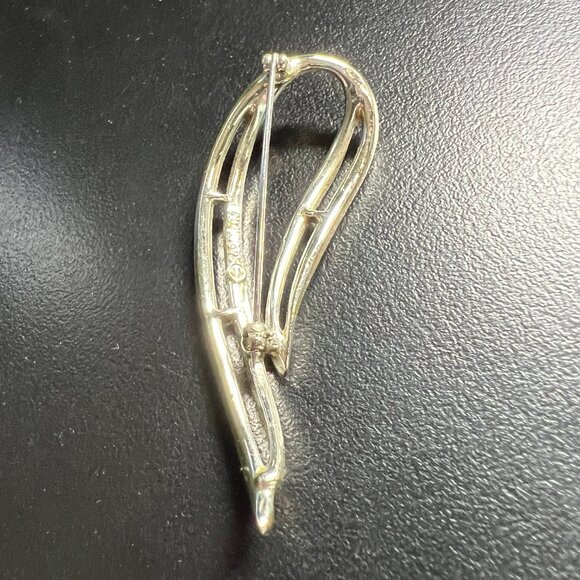 Vintage Sarah Coventry Gold Tone Brooch Elegant Abstract Leaf Design Signed - Picture 7 of 8